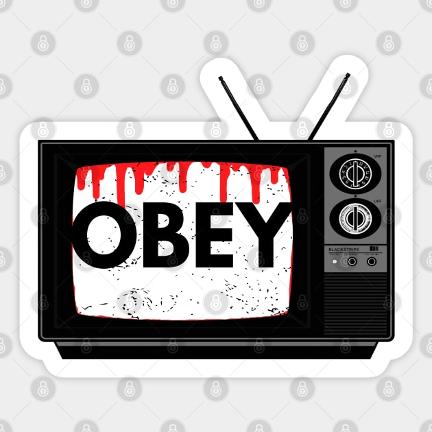 Obey TV 80's Horror Style Sticker by blueversion